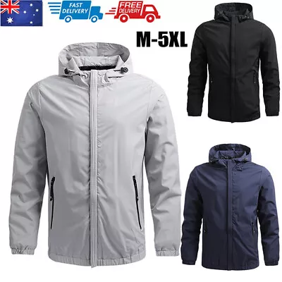 Mens Waterproof Windproof Jacket Hooded Coat Outdoor Warm Windbreaker Outwear • $29.44