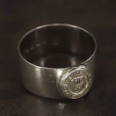 VTG Sterling Silver - ART DECO University College Band Class Ring Size 8.5 - 5g • $2.99