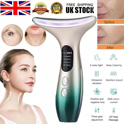 Neck Face Lifting Massager Skin Tighten Device LED And Anti Wrinkle Double Chin • £15.45