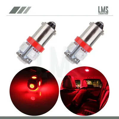 2Pcs Ultra Red BA9 5-SMD High Power LED Map Dome Light Bulbs Lamp BA9S H6W T4W • $7.64