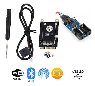 Mini PCI-E Adapter For BCM94360CD W/ Extra USB 2.0 Header For Mac Pro 41 51 • $59.95
