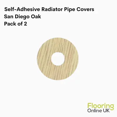 Laminate Radiator Pipe Rose Covers Self-Adhesive Pack Of 2 San Diego Oak Shade • £10.99