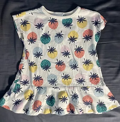 Hanna Andersson Girl's Palm Tree Beach Summer Ruffle Shirt (12-18mos) • $14.99