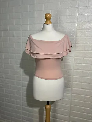 Miss Selfridge Pink Bardot Off Shoulder Top Size 6 • £0.99