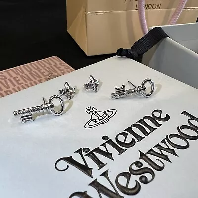 Vivienne Westwood Nana Silver Key Earrings Studs New With The Box • $77