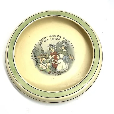 Little Bo Peep Nursery Rhyme Small Rolled Edge Childs Plate By Roseville 7.5” • $17.49