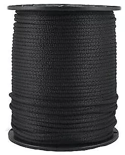 3/16 Inch Black Dacron Polyester Rope - 500 Foot Spool | Solid Braid -  • $68.28
