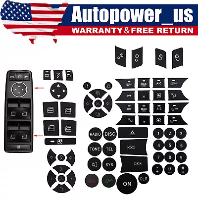 For Mercedes 2007-2014 Door Steering AC Window Repair Button Kit Decal Stickers • $7.99