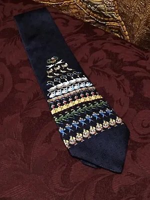 12 Days Of Christmas Neck Tie Black Background W Vibrant Color Of Gift Of Days • $10