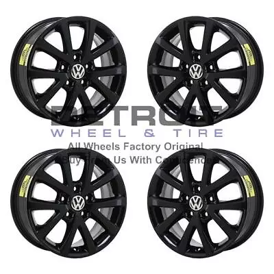 16  Volkswagen Jetta  Gloss Black Wheels Rims Factory Oem 69897 2006-2019 Set • $1166.36