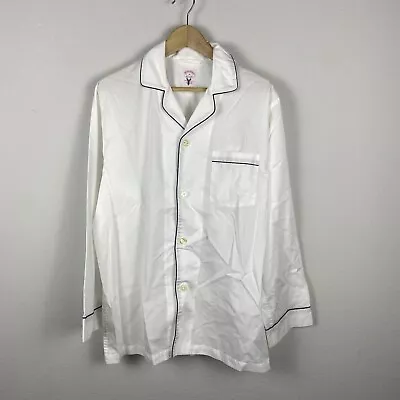 Brooks Brothers 2 Piece Pajamas Set Mens Medium White Cotton Long Sleeve / Pants • $39.96