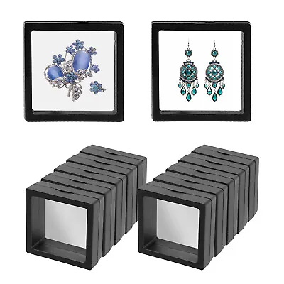 £13.19 • Buy 10X 3D Floating Frame Display PE Jewelry Storage Box Anti Tarnish Coin Holder
