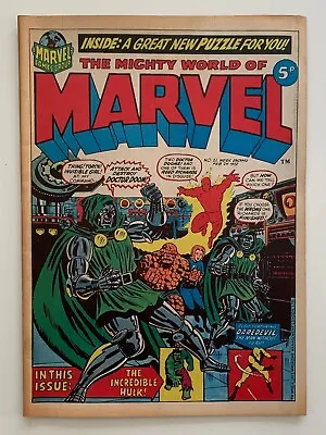 Mighty World Of Marvel #21 KEY Reprints Daredevil #1. RARE MARVEL UK 1972. FN • £165