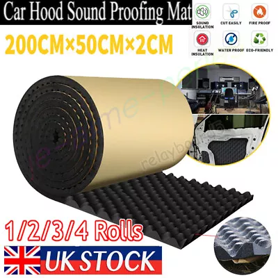 1-4X Car Hood Sound Proofing Deadening Heat Noise Insulation Foam Mat 200x50x2CM • £8.99