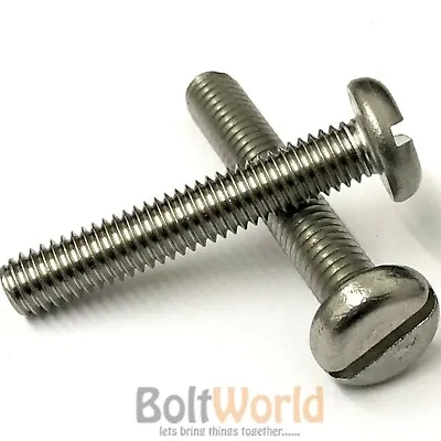 £2.29 • Buy M3 M4 M5 A2 Stainless Slotted Machine Screws Metric Pan Head Bolts Screw Din85
