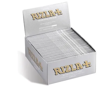 Rizla Silver King Size Slim Smoking Cigarette Rolling Papers Pack Of 50 • £18.49