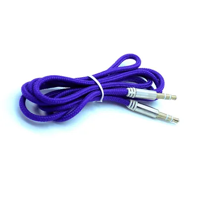 Aux Cable Audio Lead Strong Braided 3.5mm Jack Stereo Plug Auxiliary Headphone • £2.75