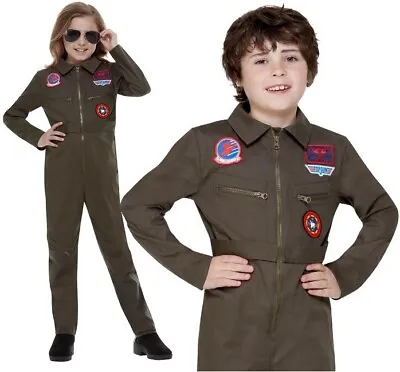 Childs Officially Licensed Top Gun Fancy Dress Costume Fighter Pilot By Smiffys • $65.66