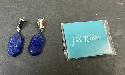 Mine Finds By Jay King 925 Sterling Silver & Lapis Lazuli Hexagon Drop Earrings • $114.99