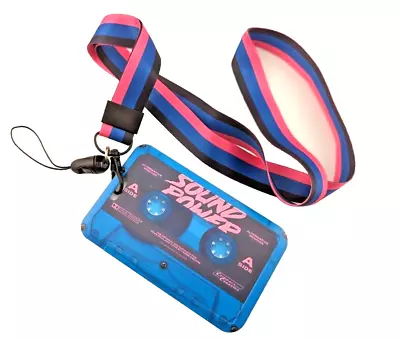 CASSETTE LANYARD & ID CARD HOLDER Retro Vaporwave Music Key Ring Neck Strap Y5 • $9.99