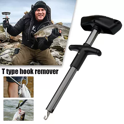 Fish Hook Remover Disgorger Detacher T Bar Fishing Tackle Safe Removal Tool UK • £7.55