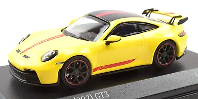 Minichamps 64 Racing Yellow Porsche 992 911 GT3 1:64 Scale Diecast Car 643061006 • $20.99