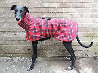 £21 • Buy Greyhound / Lurcher / Whippet Dog Fleece House Coat - Red Tartan Design