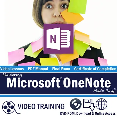 NEW Microsoft ONENOTE V. 2016 2013 Video Training Tutorial DVD & Digital Course • $25