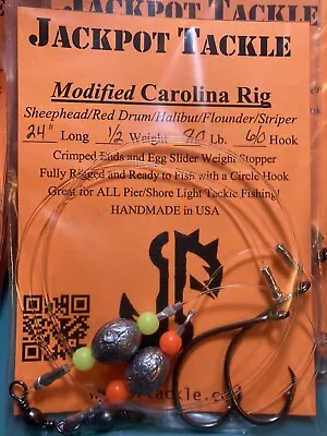 2 Pack Carolina Fishing Leaders Rigs 50-80 LB 24  Red Drum Catfish Halibut Surf • $4.50