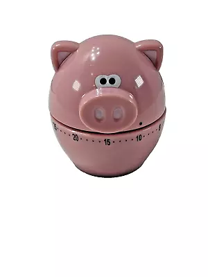 Jo!e Pink Pig 2.5  Kitchen Timer 60 Minute Mechanical Twist Timer • $13.64