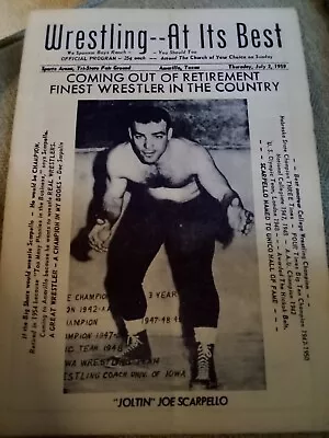 1959 NWA Scarpello  Wrestling Program WWWF Funk Amarillo Myers Geigel Dibiase AW • $16.59