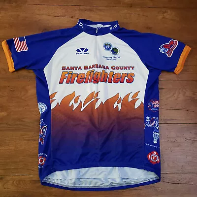 Voler Mens XL Cycling Jersey SS Road Bike Santa Barbara SB Firefighters • $29.95