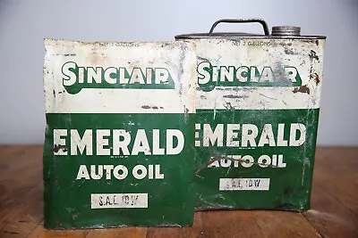 Vintage Sinclair Motor Oil Can 2 GALLON Folk Art Cut Into Tray AS IS Advertising • $40