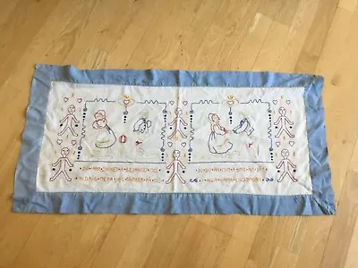 Vintage Swedish Folk Art Embroidery Finished Piece 21” X 42” • $19.99