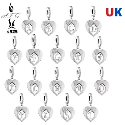 £17.99 • Buy Genuine S925 Charm Bead Alphabet Birthday Names Letter A - Z Heart Flower AFG UK