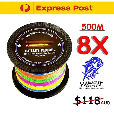 $79 • Buy Hamachi Japan Braid X8 500m Multi Colour PE Fishing Jigging Spinning Line 