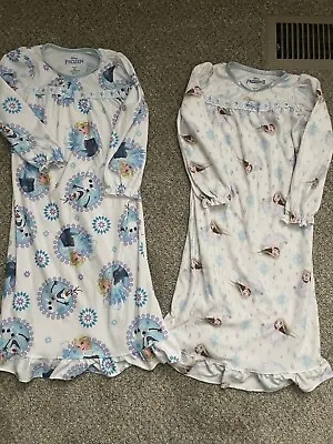 Lot Of 2 Girls Frozen II Theme Nightgowns Size XS Flame Resistant Shipping Incl • $8