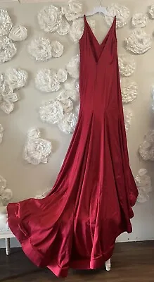 NWT Mon Cheri Colette Prom Homecoming Mermaid Dress Scarlet Size M Straps • $219.99