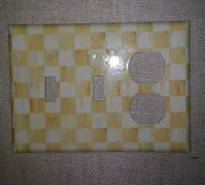 Switch Plate Outlet Covers Made With Mackenzie Childs Parchment Check Paper • $18.99