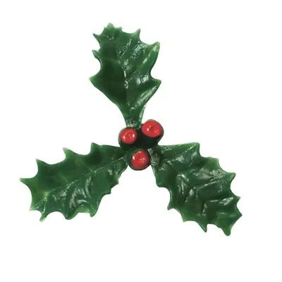 £2.99 • Buy Holly Berry Cake Toppers 25mm Plastic Christmas Cupcake Yule Decorations Xmas