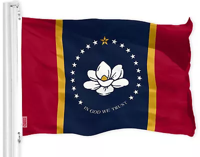 New Magnolia Mississippi MS Flag 3x5 FT Printed 150D Polyester In God We Trust • $12.99