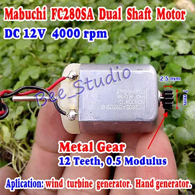 DC 12V 24V 8000RPM Mabuchi FC280SA Carbon Brush Motor Metal Gear DIY RC Car Toy • $2.99