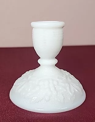 Vintage Imperial Glass Milk Glass Grape Motif Taper Candle Holder 1950s MINT • $7