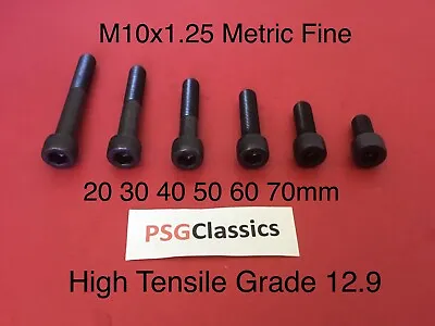 M10x1.25 Metric Fine Pitch Allen Cap Head Bolts Screws High Tensile 12.9 20-70mm • £2.99