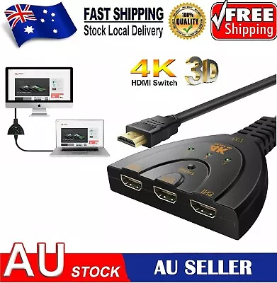 HDMI Splitter 3 Port HDMI Switch Switcher 3 In 1 Out 4K Hdmi Converter Adapter • $11.99