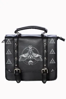 £37.99 • Buy Women's Black Gothic Rockabilly Emo Punk Moth Small Satchel Bag BANNED Apparel