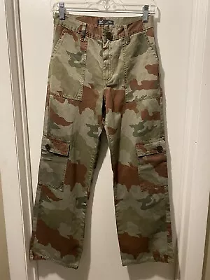 Zara Trafaluc Army Camouflage Cargo Straight Leg Trouser Pants Womens Size 2 • $25