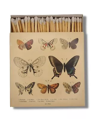 Curator Home Luxury Long Safety Matches I Butterflies Design Square Match • £8.49