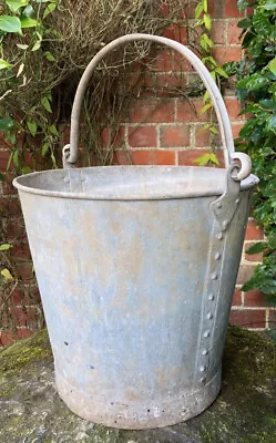 £2.50 • Buy Antique Lovely Galvanised Riveted Bucket Trough Garden Interior Decor Planter