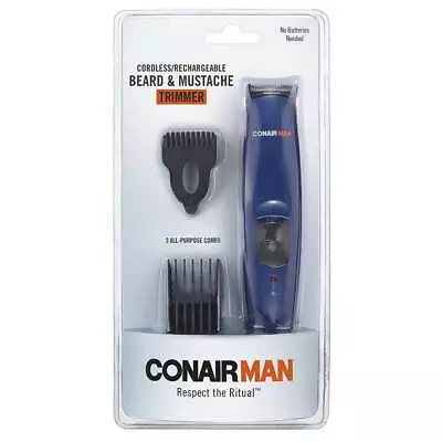 Conair Man Beard &  Mustache Trimmer 3 All Purpose Comb Rechargeable 2 Pack • $44.23